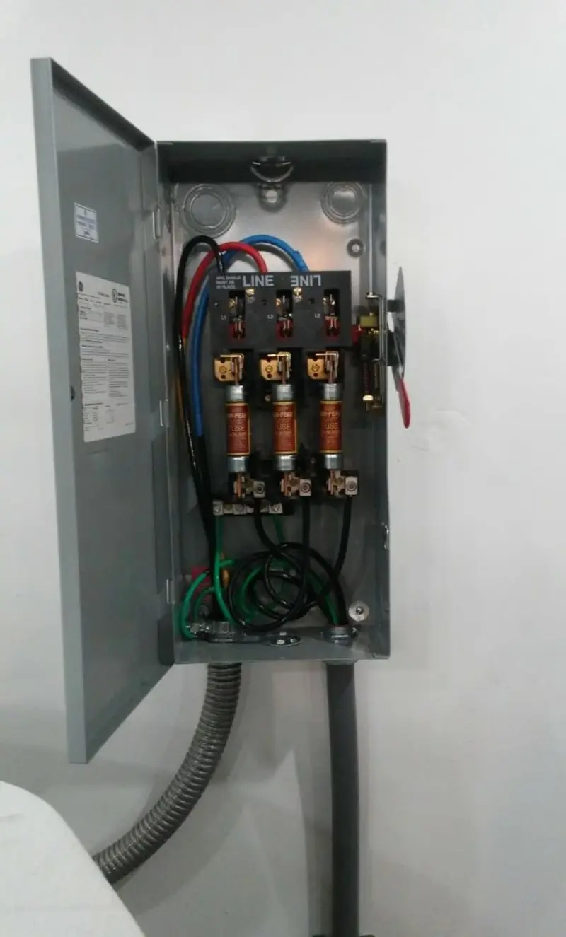Three-phase disconnect switch installed for Electrical Wiring & Rewiring in Meadows Place